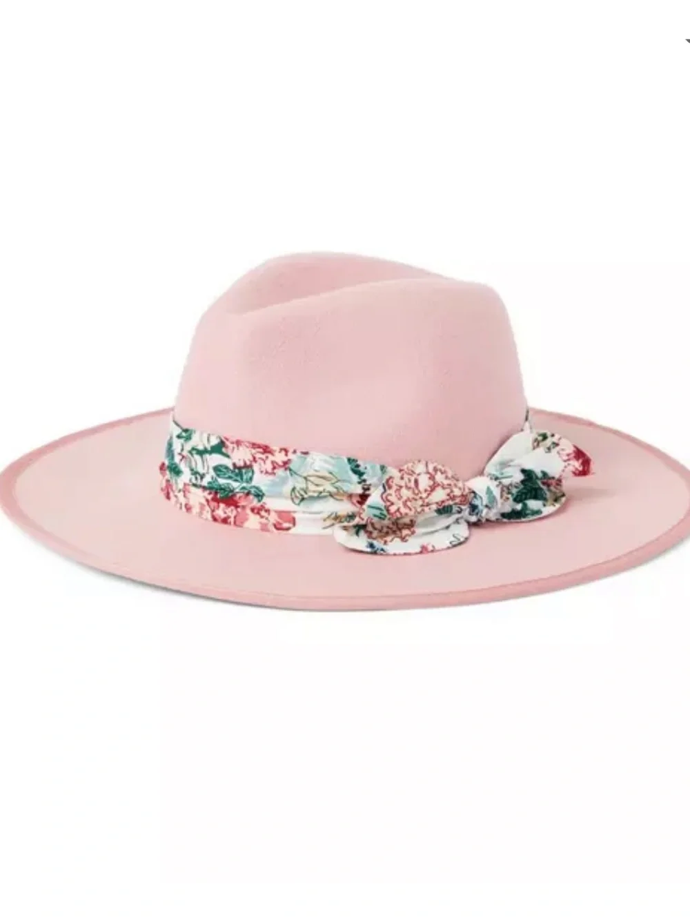 Janie and Jack Pink Floral Scarf Felt Hat